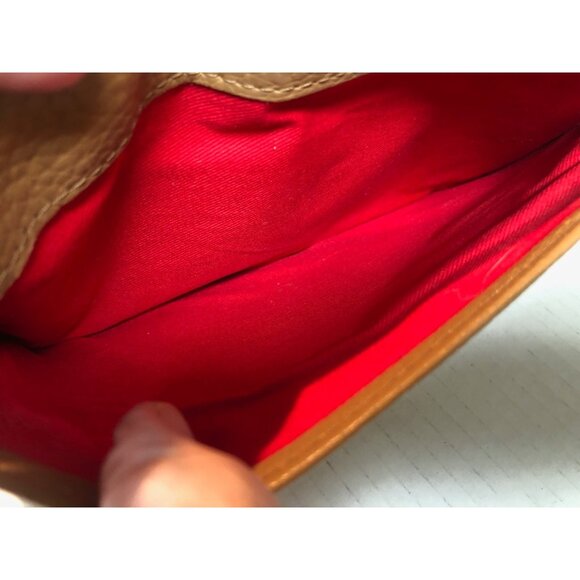 Dooney & Bourke crossbody folder-over handbag purse tassel pebbled tan - Picture 10 of 12